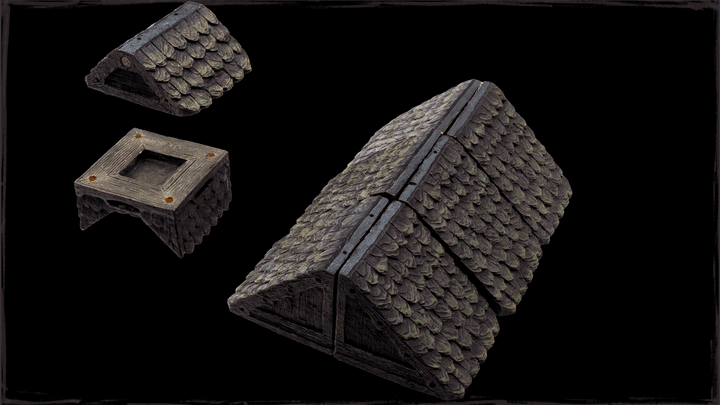 Modular Roof - Short Peak & Soffit - Dark (Unpainted)