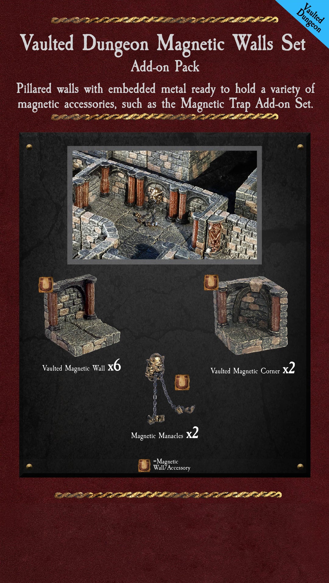 Vaulted Dungeon Magnetic Walls (Unpainted)