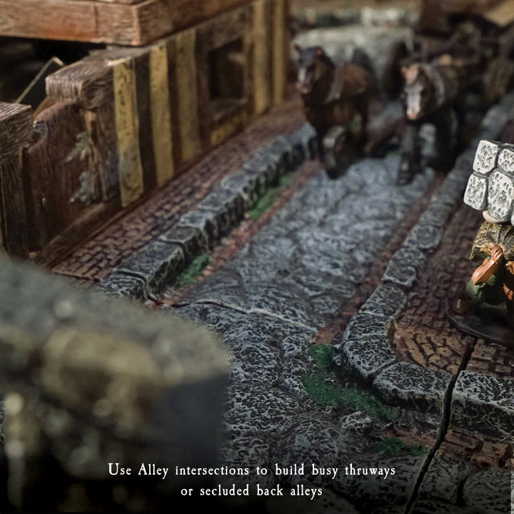 Alley Intersections (Heavier White Drybrush) - Painted