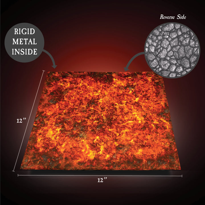 Terrain Tray Single 12"x12": Rough Stone/Lava