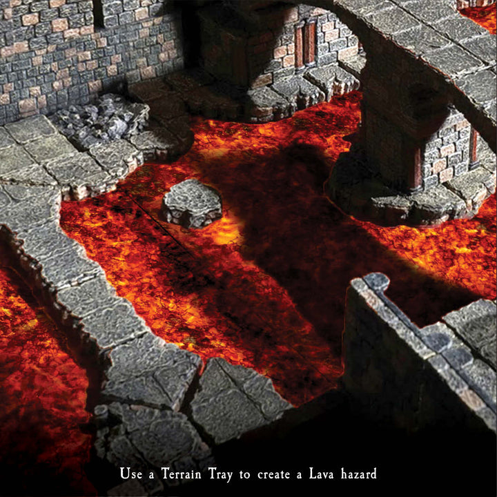 Terrain Tray Single 12"x12": Rough Stone/Lava