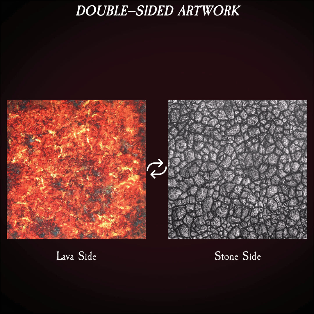 Terrain Tray Single 12"x12": Rough Stone/Lava