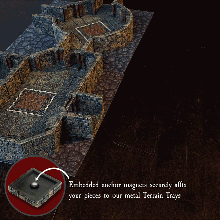 Terrain Tray Single 12"x12": Rough Stone/Water