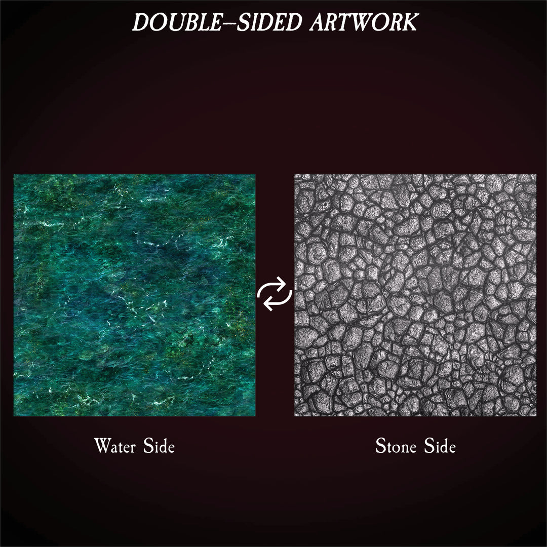 Terrain Tray Single 12"x12": Rough Stone/Water