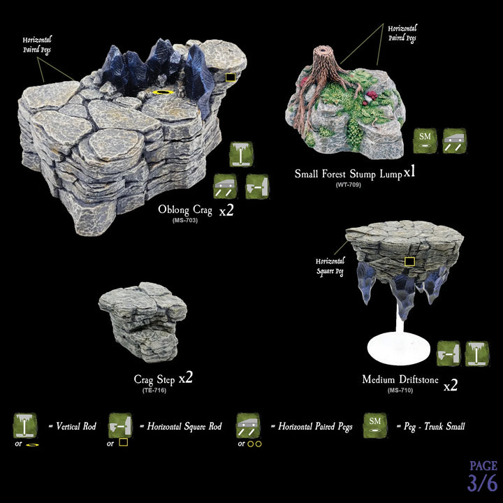 Mountain Wargame Scatter (Unpainted)