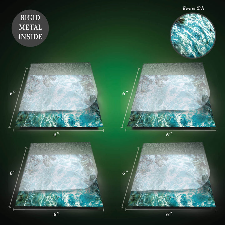 Terrain Tray 4-pack 6"x6": Raging River Straight/Raging River Curve