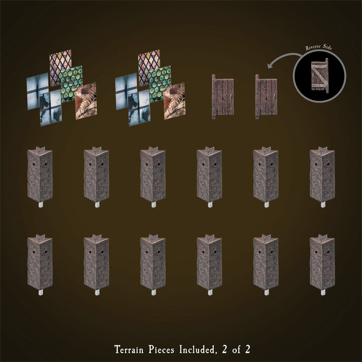 Rustic Wood - Narrow Walls & Posts (Unpainted)