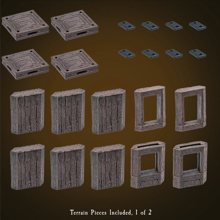 Rustic Wood - Narrow Walls & Posts (Unpainted)
