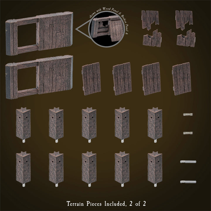 Rustic Wood Core - Dockside Walls & Posts (Painted)