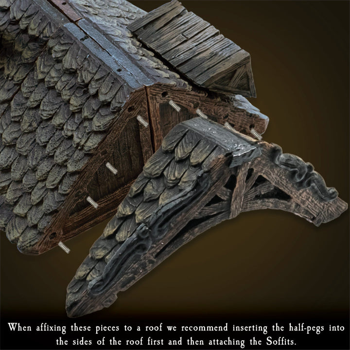 Modular Roof - Rustic Rake Soffits - Dark (Unpainted)