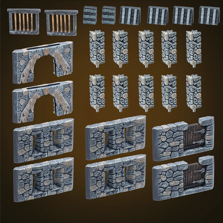 Fieldstone Core - Fortified Walls & Posts (Unpainted)