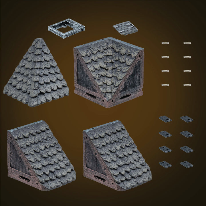 Modular Roof - Right Angle Junction - Dark (Painted)
