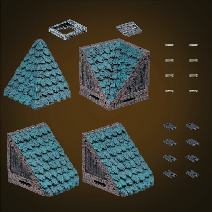 Modular Roof - Right Angle Junction - Green (Painted)