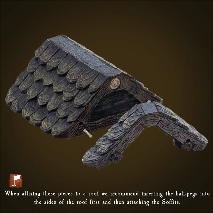 Modular Roof - Short Peak & Soffit - Dark (Unpainted)