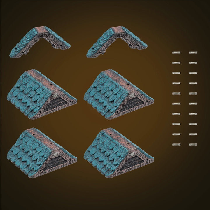 Modular Roof - Short Peak & Soffit - Green (Unpainted)