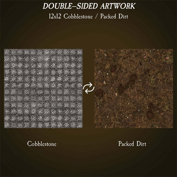 Terrain Tray Single 12"x12": Cobblestone/Packed Dirt
