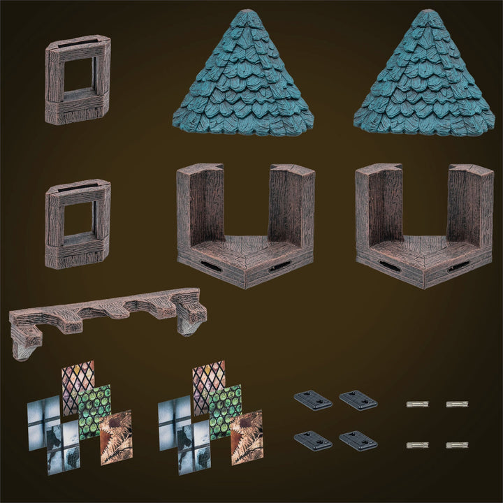 Rustic Wood - The Poet's Nook w/ Green Roof (Unpainted)