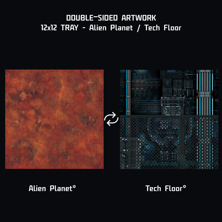 Terrain Tray Single 12"x12": Alien Planet / Tech Floor