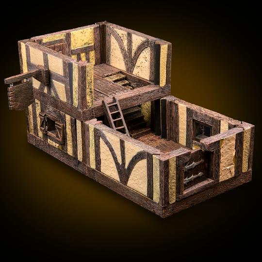Complete build of the tudor starter set, a two story 4 inch by 8 inch, roofless tudor dwelling.