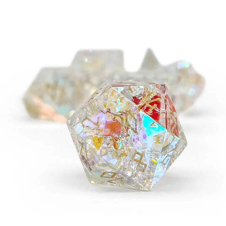 Shattered K9 Rainbow Glass - 7 Piece RPG Dice Set