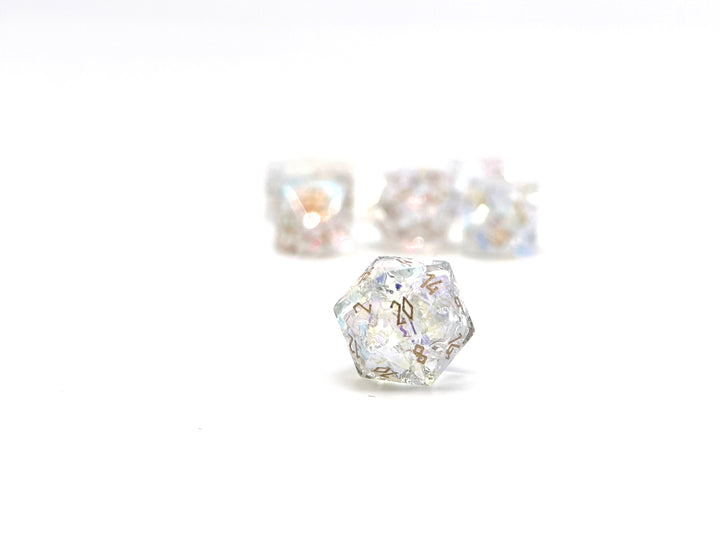 Shattered K9 Rainbow Glass - 7 Piece RPG Dice Set