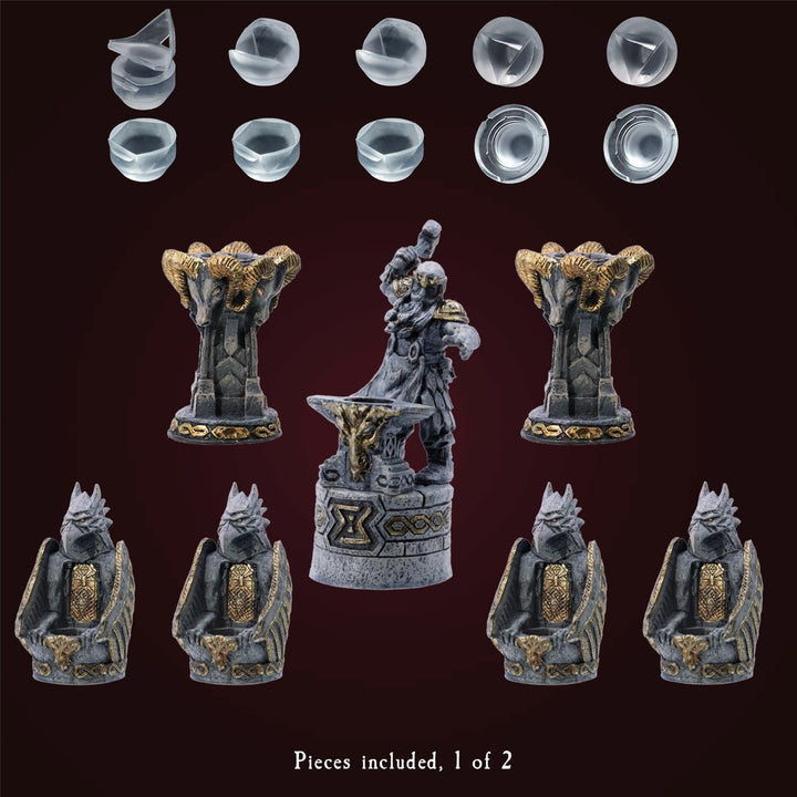 Dwarven Seven-die Reliquary Array - Plain Base