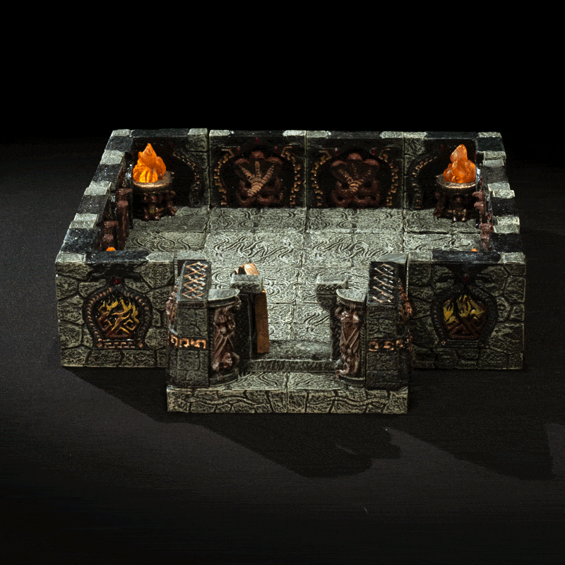 stop motion of forsaken temple room being rearranged into a different configuration using the same pieces