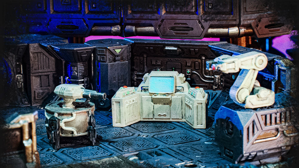 Command Console, Sensor Arm pole accessory and Small Blaster pole accessory giving a sci-fi build some character and objectives.
