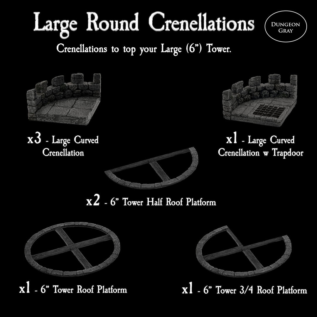 Large Round Crenellations (Unpainted)