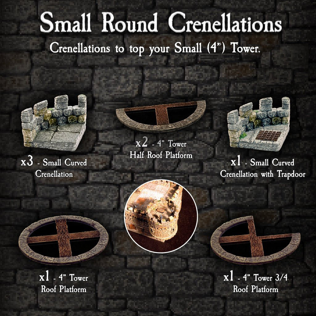 Small Round Crenellations (Painted)