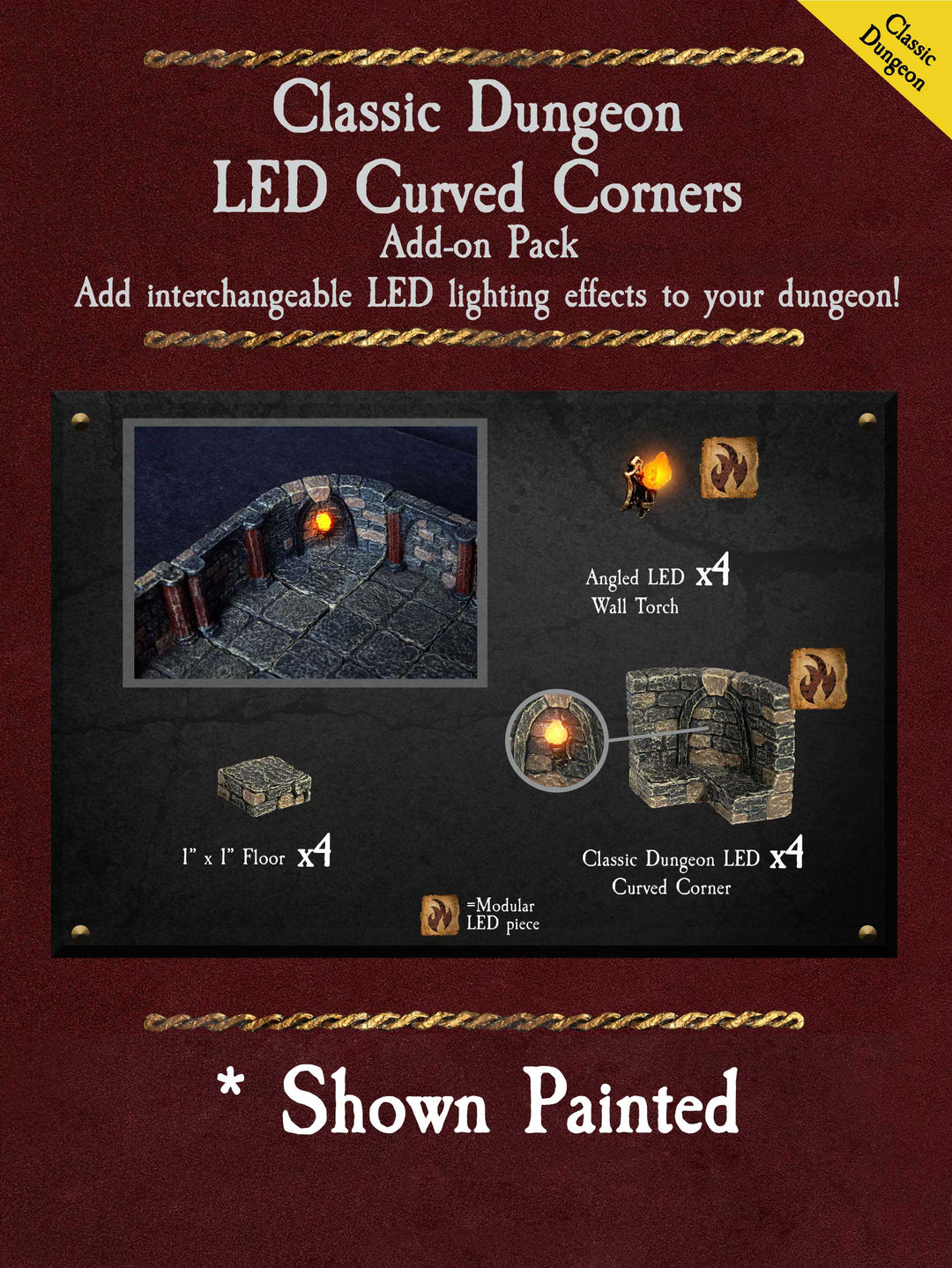 Classic Dungeon LED Curved Corners - Unpainted