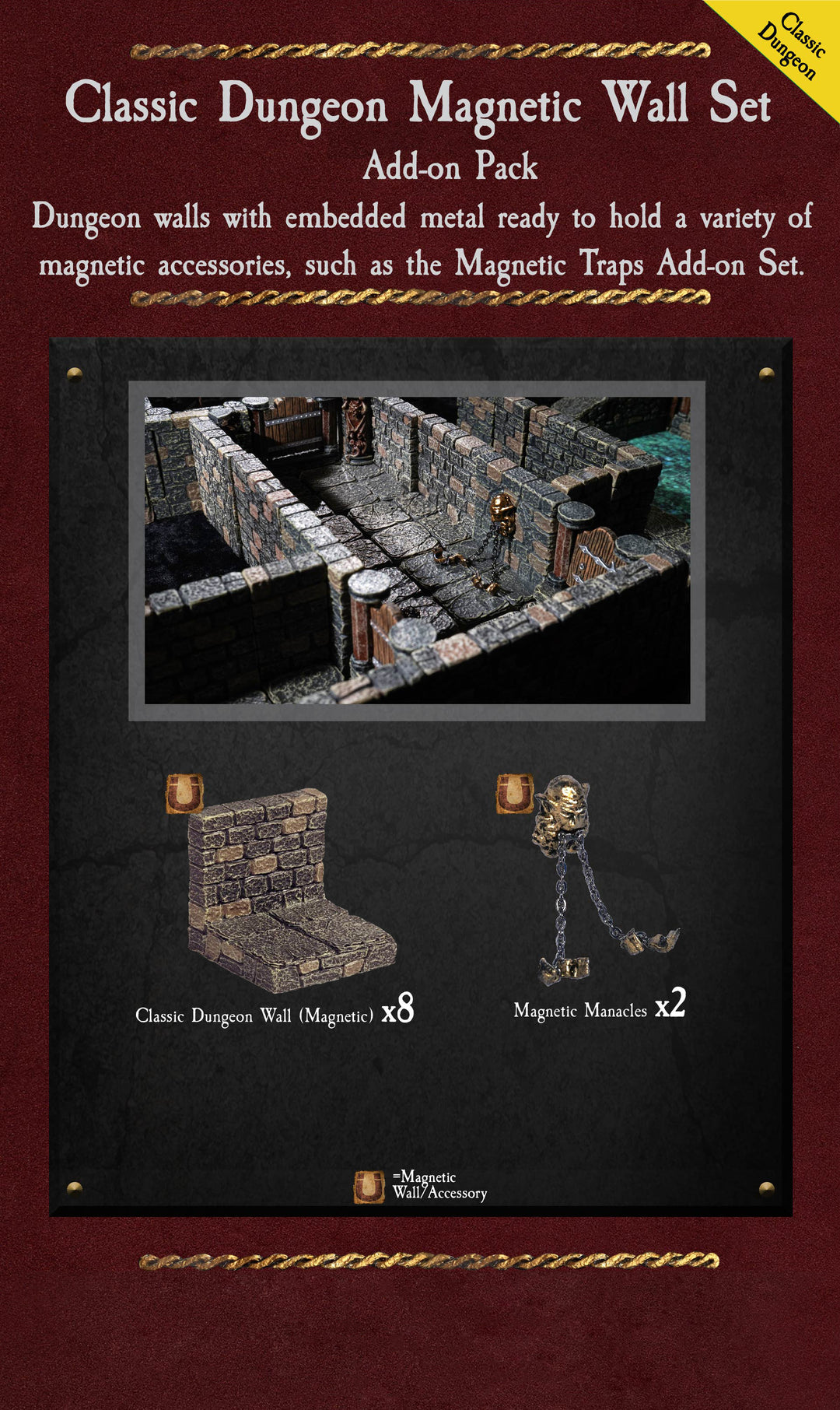 Classic Dungeon Magnetic Walls (Painted)