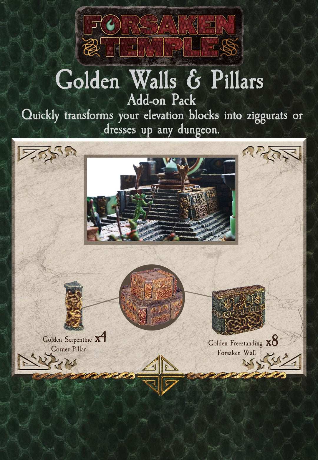 Walls & Pillars - Golden (Forsaken Temple) - Painted