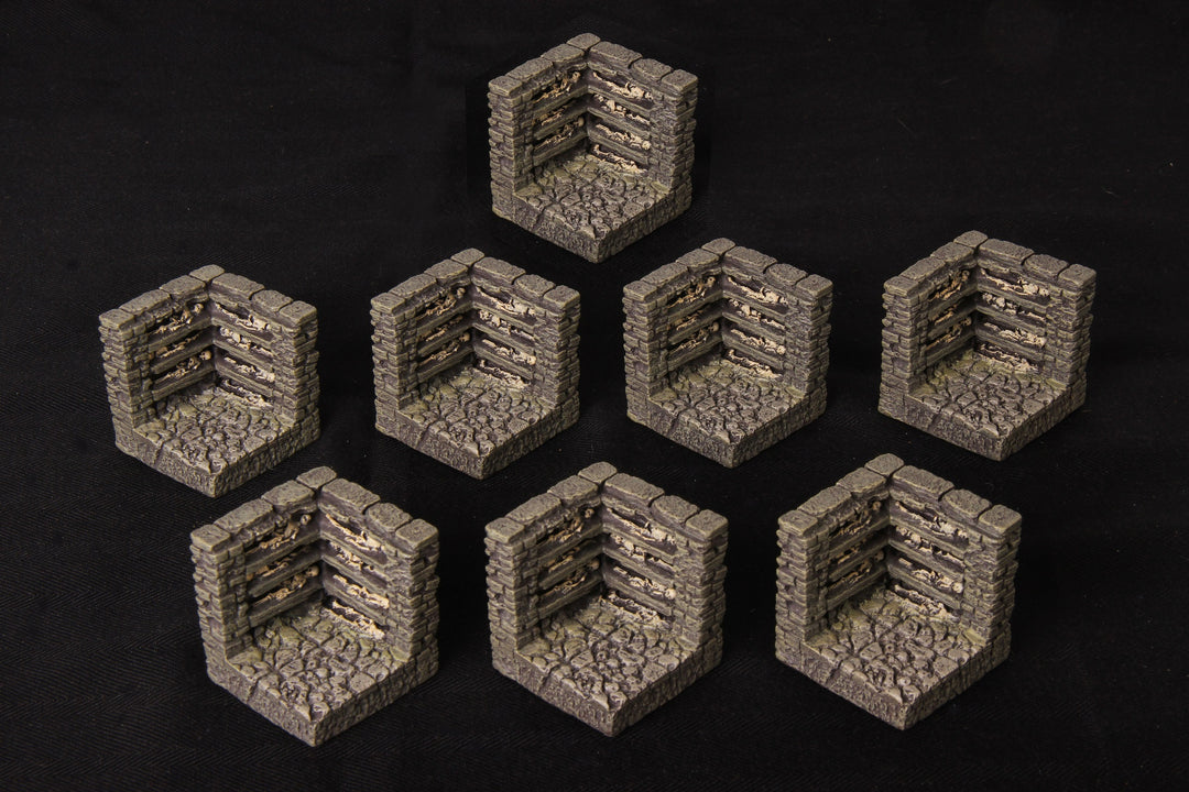 Catacombs Set 2 - Corner Walls - 8 pieces