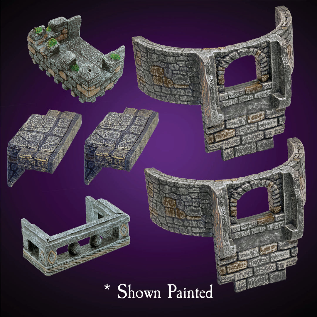 Large Tower Balcony & Bridge Base - Unpainted
