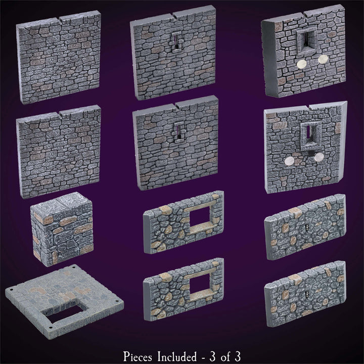 Square Corner Tower (Painted)