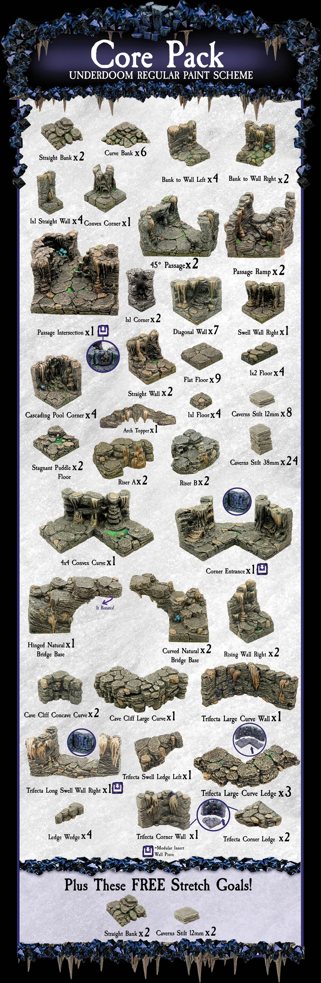 The Underdoom Core Pack - Standard Cavern (Painted)