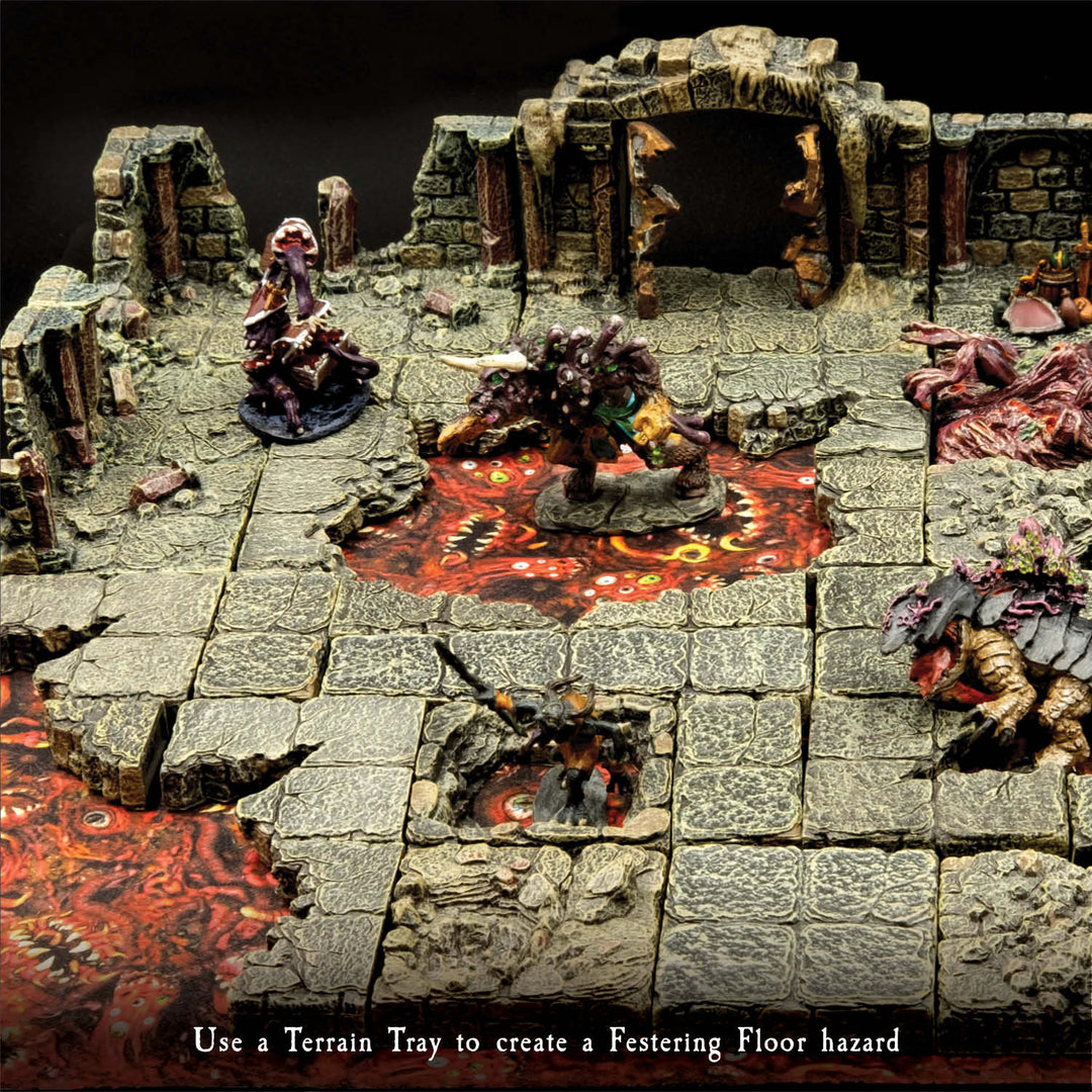 Terrain Tray Single 12" x 12": Festering Floor/Cavern Pools