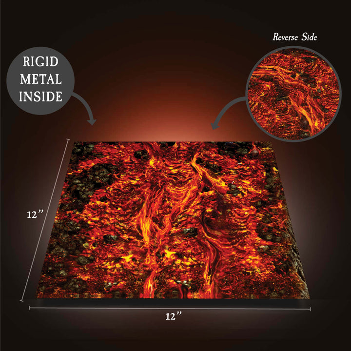Terrain Tray Single 12" x 12": Magma Flow Straight/Magma Flow Curved
