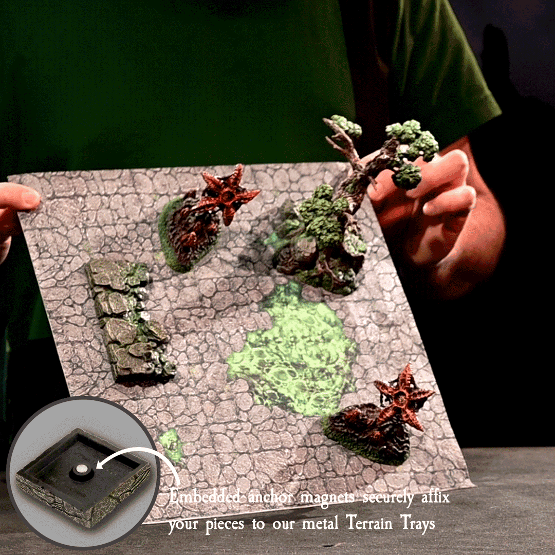 Terrain Tray Single 12" x 12": Erinthor Mountain/Toxic Pool
