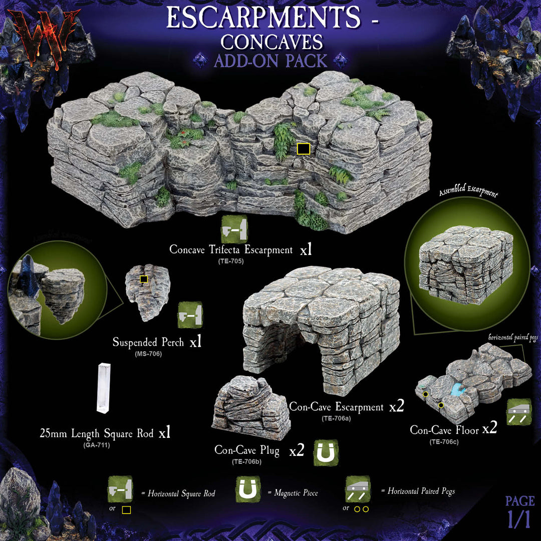 Escarpments - Concaves (Painted)