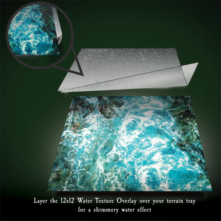 Terrain Trays 12"x12" & 6"x6" Raging River - Multi-pack (w/GRID)
