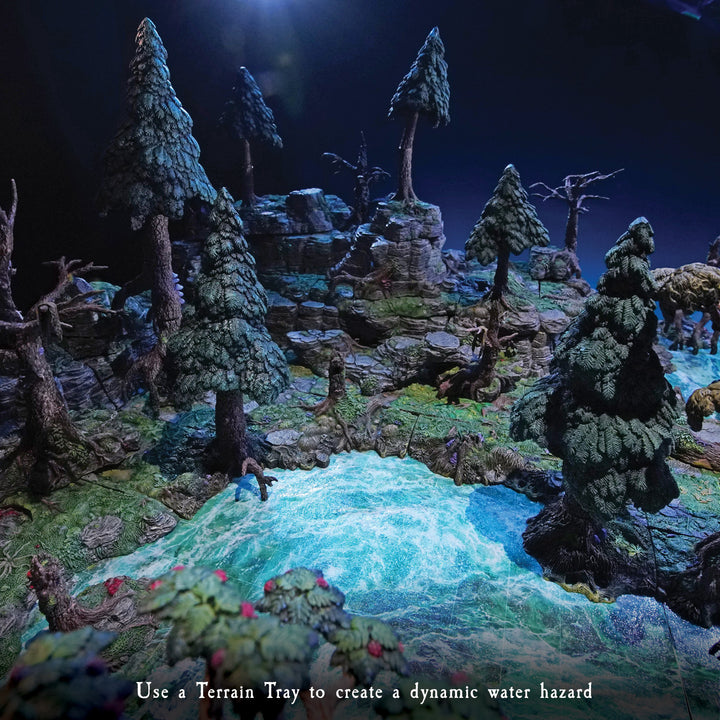 Terrain Trays 12"x12" & 6"x6" Raging River - Multi-pack (w/GRID)