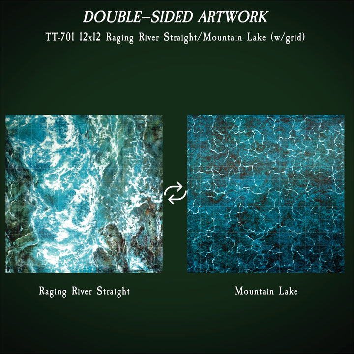 Terrain Trays 12"x12" & 6"x6" Raging River - Multi-pack (w/GRID)