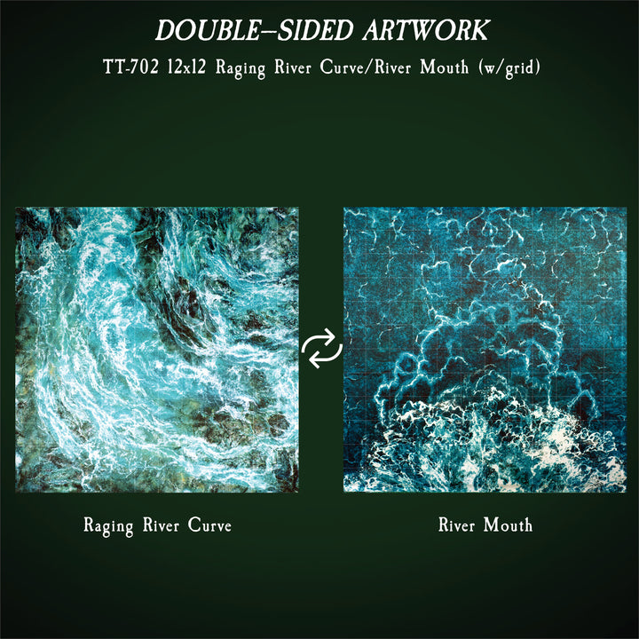 Terrain Trays 12"x12" & 6"x6" Raging River - Multi-pack (w/GRID)