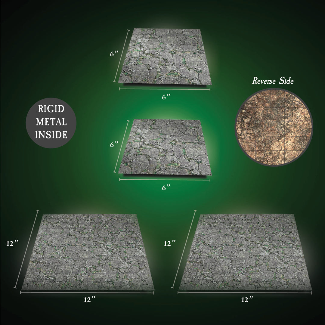 Terrain Trays 12"x12" & 6"x6" Erinthor Mountain - Multi-pack (w/GRID)