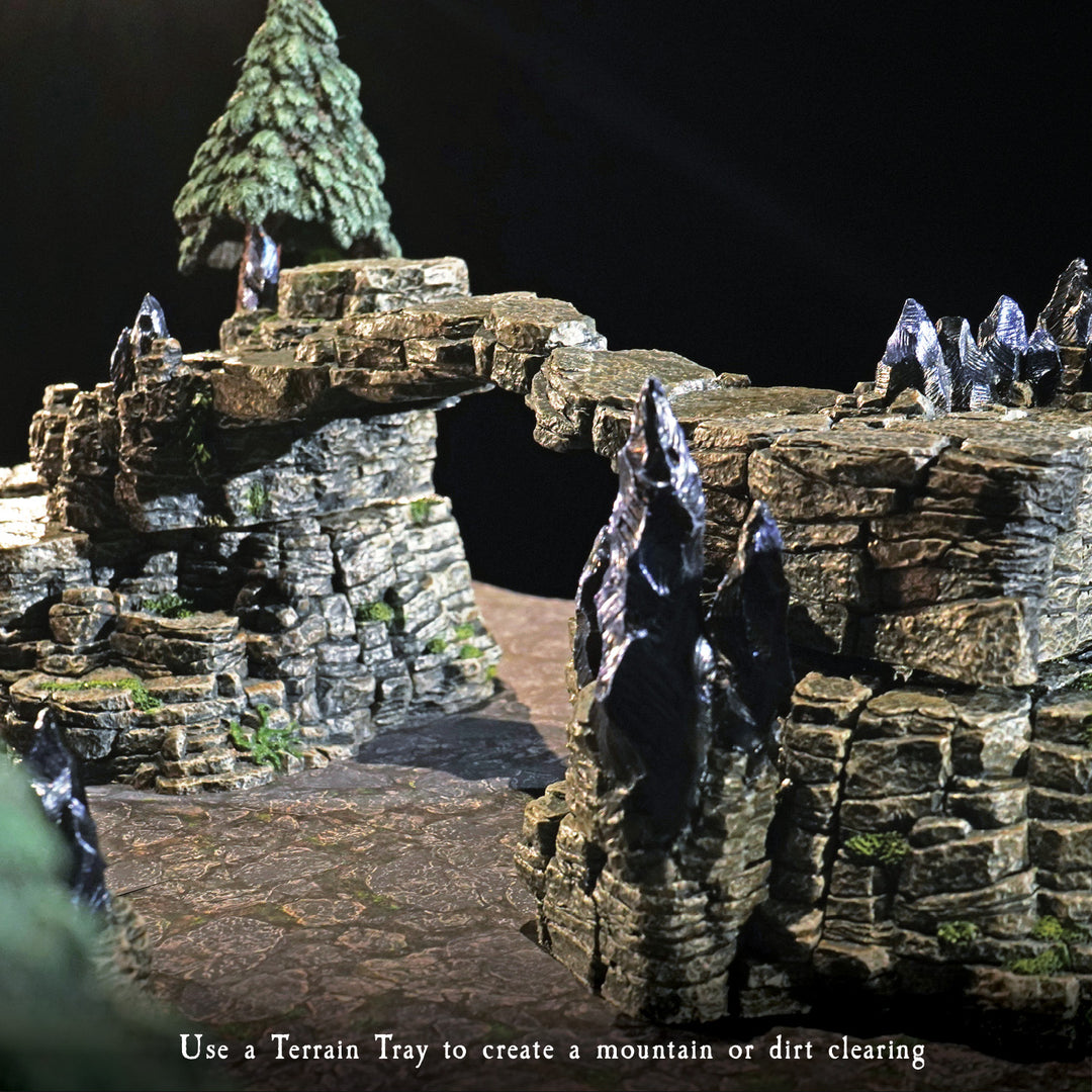 Terrain Trays 12"x12" & 6"x6" Erinthor Mountain - Multi-pack (w/GRID)