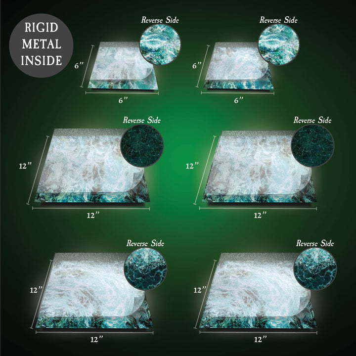 Terrain Trays 12"x12" & 6"x6" Raging River - Multi-pack