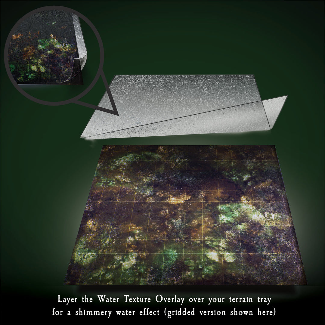 Swamp Water Terrain Trays: 12"x12" & 6"x6"  (2 of each size)