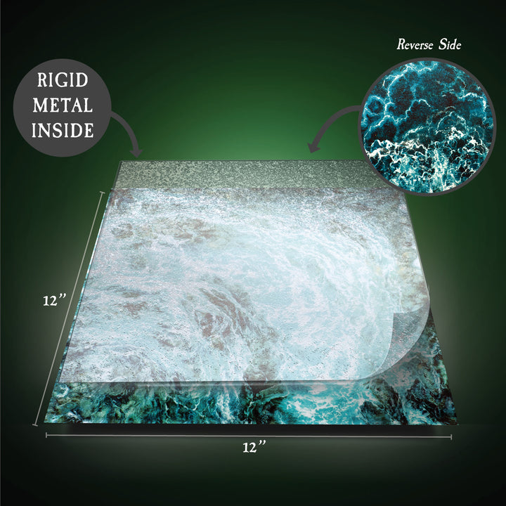 Terrain Tray Single 12" x 12": Raging River Curve/River Mouth